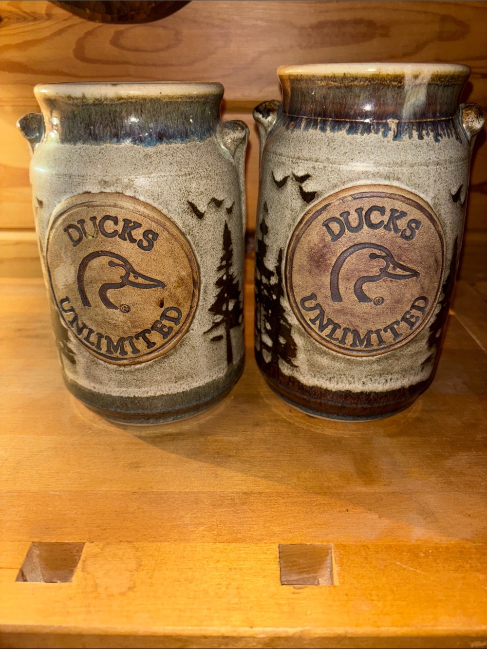 Set of Ducks Unlimited pottery jars